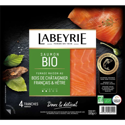 Labeyrie Saumon Atlantique Fumé Bio 110g