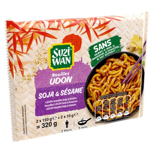 Suzi Wan Nouilles Udon Soja Sésame 320g
