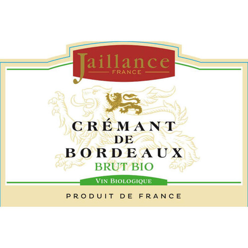 Jaillance Crémant De Bordeaux Bio 75 Cl
