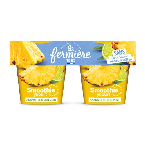 Smoothie Yaourt Ananas citron vert 2x140g