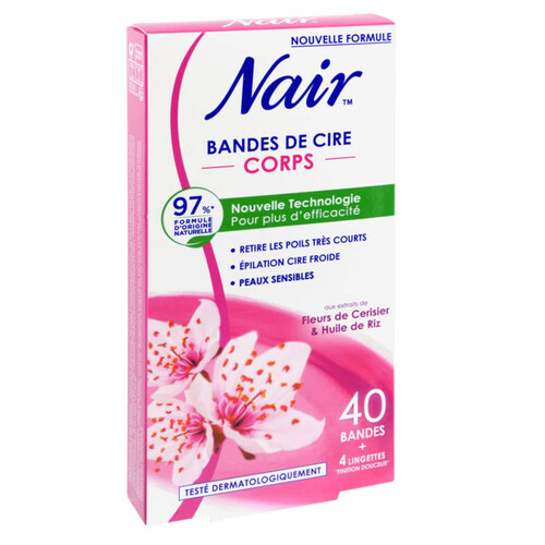 Nair Bandes Cire Froide Corps, Peaux Sensibles