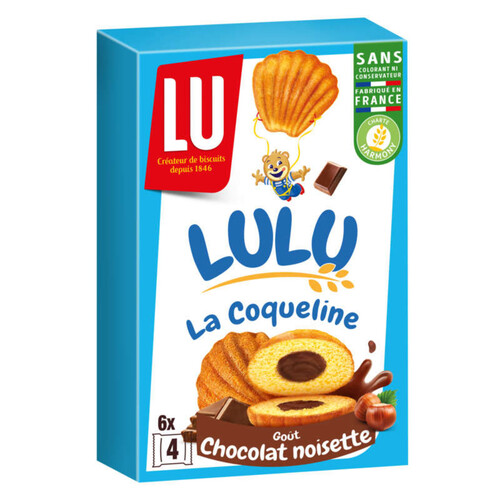 Lu Lulu La Coqueline Gâteaux fourrés au Chocolat Noisette 165g