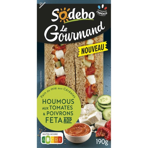 Sodebo Sandwich houmous feta concombre 190g