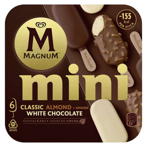 Magnum Glace Batonnet Mini Amande Chocolat Blanc 266g