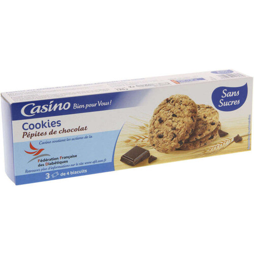 Bien pour vous - Cookies - Pépites de chocolat - Sans sucre - Gouter enfant - 125g