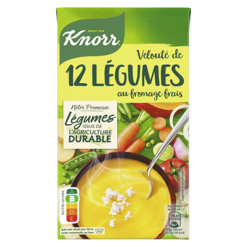 Knorr Soupe Liquide Velouté de 12 Légumes Fromage Frais 1L