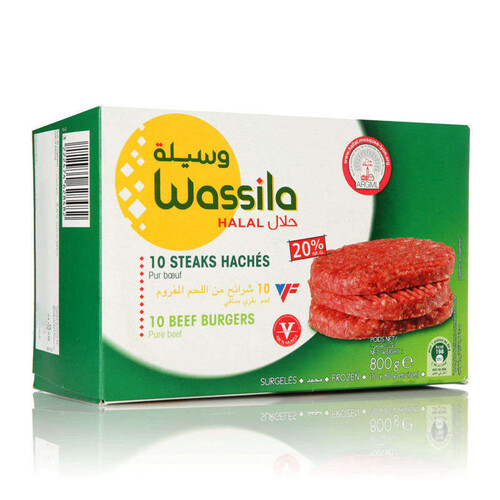 Wassila Steaks hachés pur bœuf 20% mg - 800g