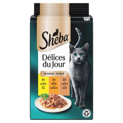 Sheba Délices du Jour Pâtée sauce à la volaille pour chat 6x50g