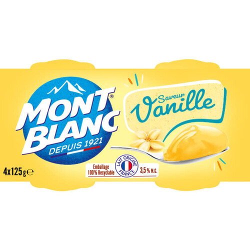 Mont Blanc Crème Dessert Saveur Vanille 4 x 125G