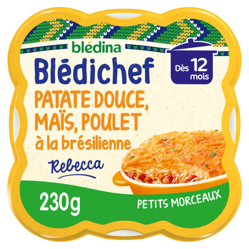 Blédichef Purée de Patates Douces & Maïs , Poulet à la Brésilienne 230g