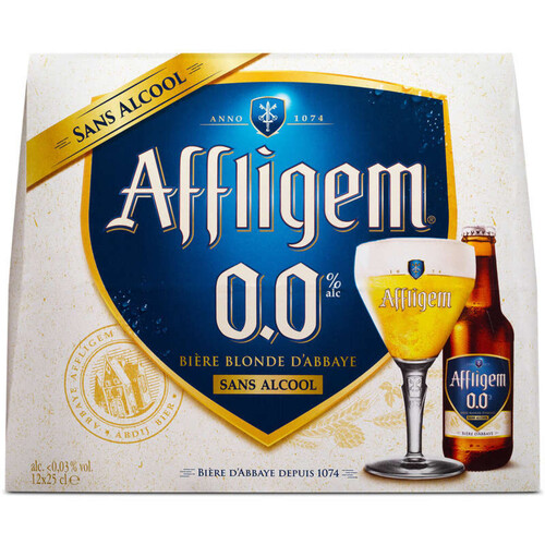Affligem Bière d'Abbaye Sans Alcool 0,0% 12x25cl