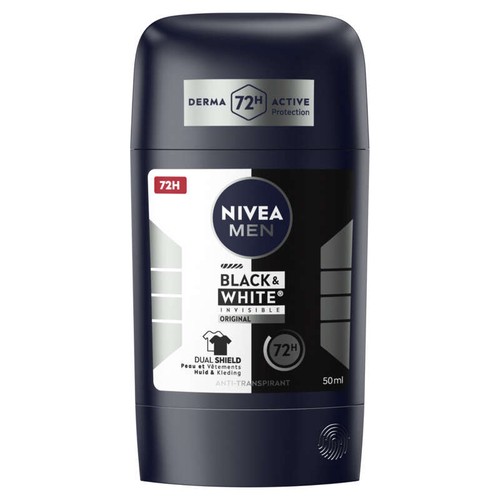 Nivea Men Déodorant Stick Anti-transpirant 72H Black & White 50ml