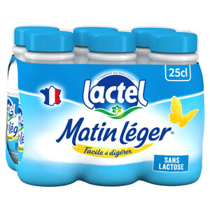 Lactel Matin Léger demi-écrémé bouteille 6X25cl