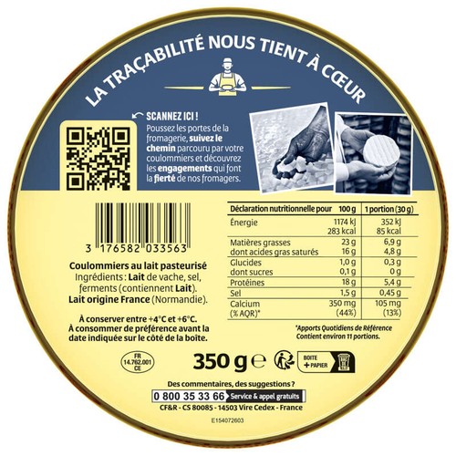 Cœur De Lion Coulommiers Doux Et Crémeux 350g