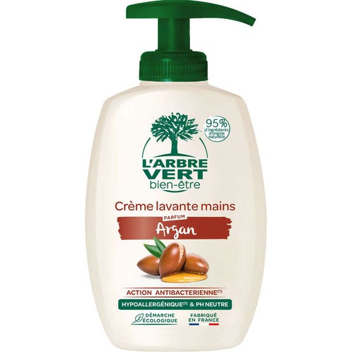 L'Arbre Vert Bien-être Crème Lavante Mains Nourrissante aux extraits d'Argan 300ml