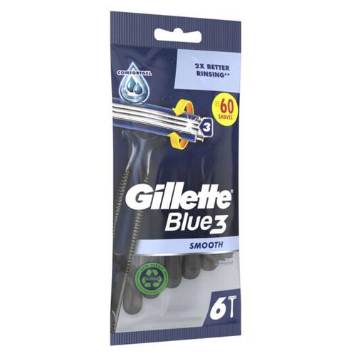 Gillette Rasoir Jetable 3 Lames Blue 3 Smooth x6