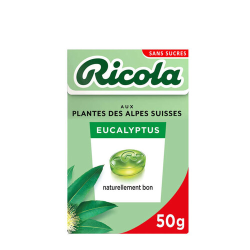 Ricola Bonbon Eucalyptus Sans Sucres Boite de 50