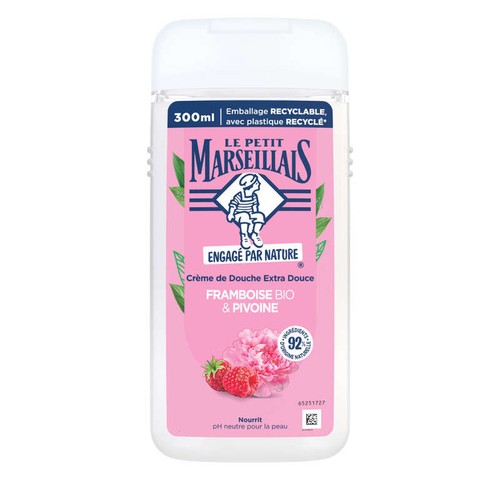 Le Petit Marseillais Crème de Douche Extra douce framboise Bio & pivoine 300ml
