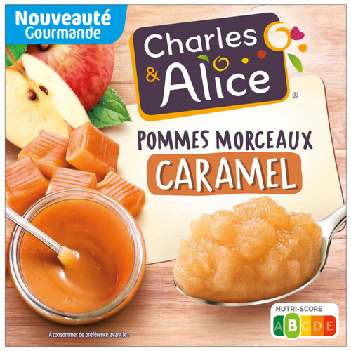 Charles & Alice pommes morceaux caramel 4x 97g