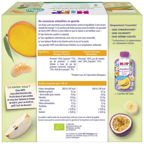 [Par Naturalia] Hipp Biologique Fruit à boire Multipack 8x90ml