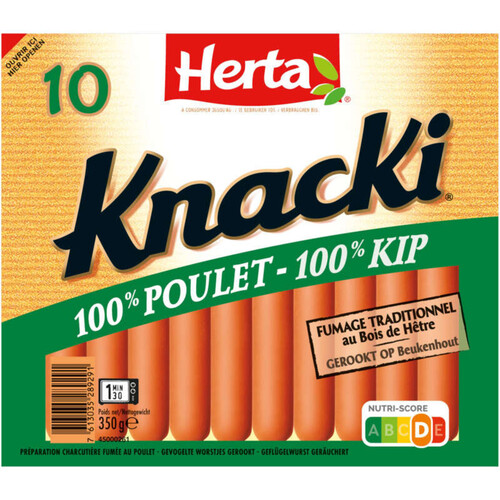 Herta Knacki saucisses 100% poulet x10