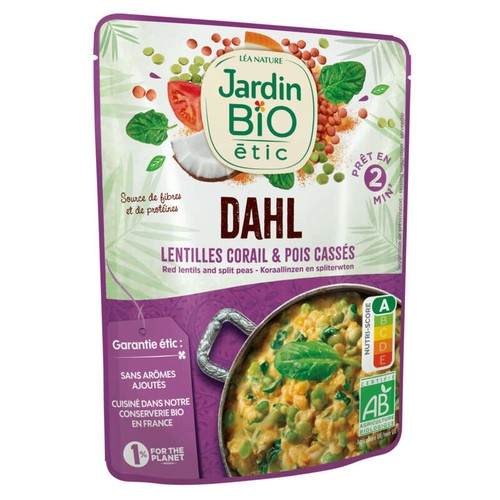 Jardin Biologique Dahl Lentilles Corail Et Pois Cassés 250g