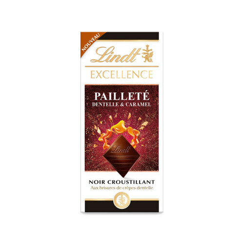 Lindt Excellence Chocolat Noir Croustillant Pailleté Dentelle- & Caramel 100g