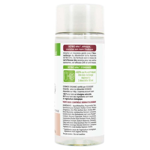 SO'BIO Étic Déo-soin 24h éco-recharge lait d'ânesse Bio 150ml