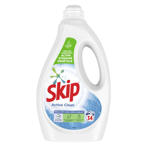 Skip Science & Nature Lessive Liquide Active Clean 34 Lavages 1,7L..