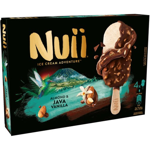 Nuii Glaces Vanille de Java & Amande x4 268g