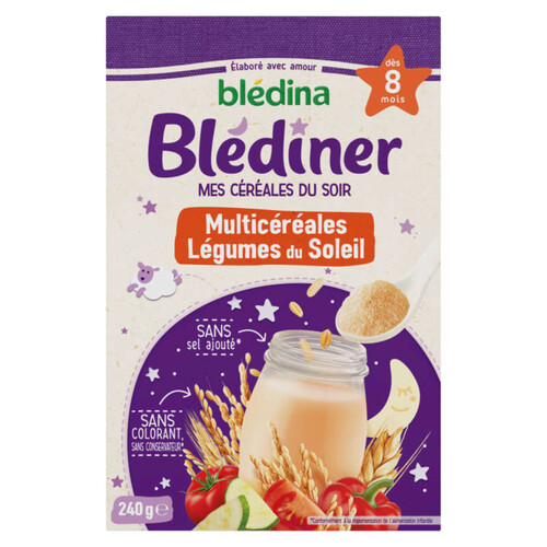 Bledina Blediner Multicéréales 240G Légumes Du Soleil Dès 8 Mois