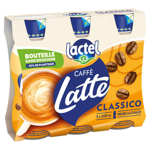 Lactel Caffe Latte Classico bouteille 3x200 ml