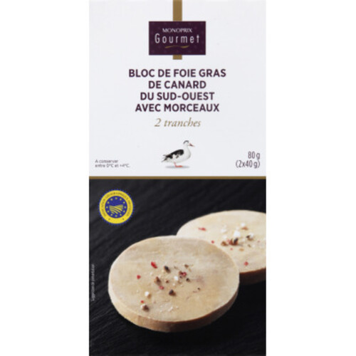 Monoprix Gourmet Bloc De Foie Gras De Canard Du Sud-Ouest 80G