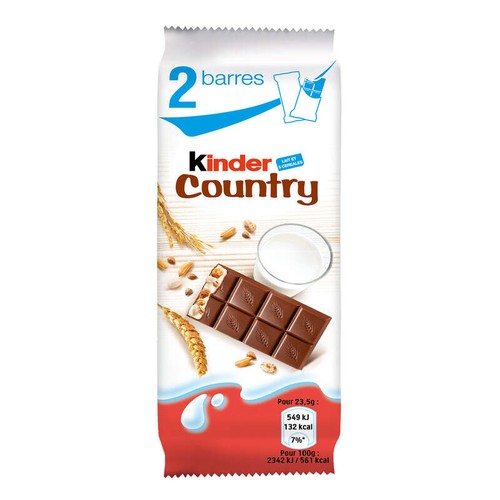 Kinder Barres De Céréales Enrobées De Chocolat Kinder Country 47 g