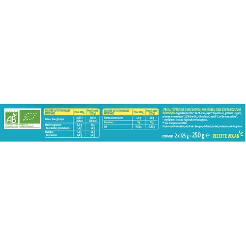 Céréal Bio Tofu aux Herbes à Cuisiner 250g
