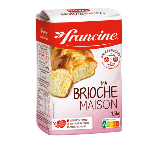 Francine Farine Ma Brioche Maison, Pour 4 Brioches, Parfait À La Main Ou En Machine À Pain 500G