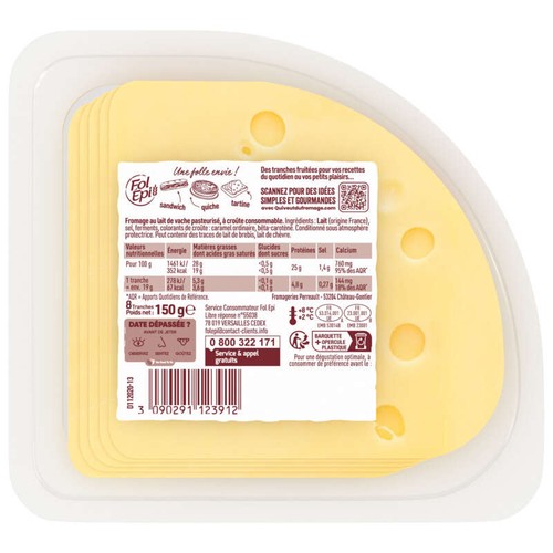 Fol Epi Fromage Recette Originale x8 Tranches 150g