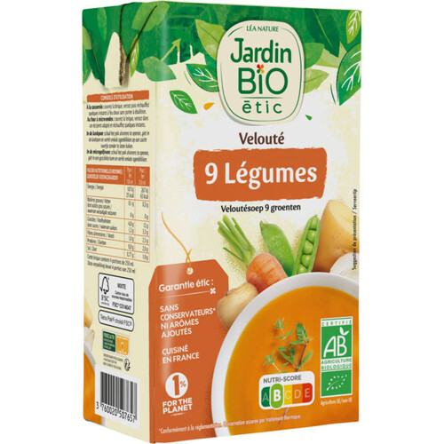 Jardin Bio Velouté Douceur 9 Légumes Bio 1L