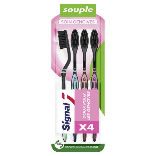 Signal Brosse À Dents Soin Gencives Souple Quadripack X4