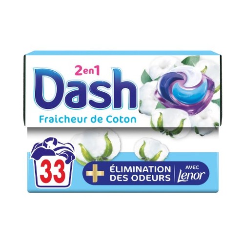 Dash Pods Lessive 2en1 Fraîcheur de Coton