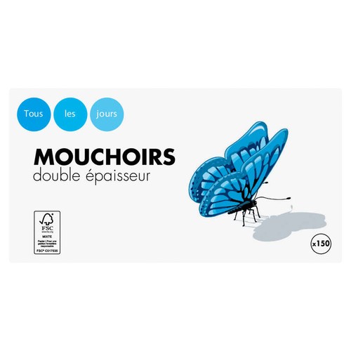 Tous Les jours Mouchoirs double épaisseur x150
