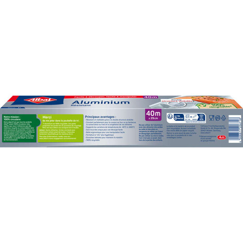 Albal Papier Aluminium Résistant 40M