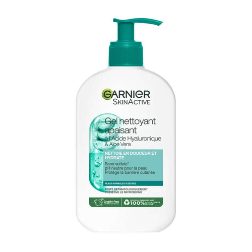 Garnier Skin Active Gel Nettoyant Apaisant à l'Acide Hyaluronique & Aloe Vera 250ml