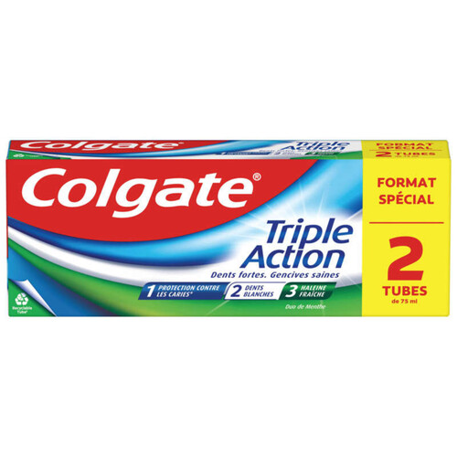 Colgate Dentifrice Triple Action  2x75ml