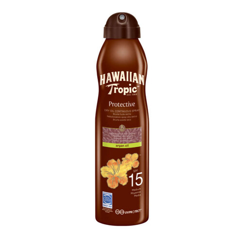 Hawaiian Tropic brume d’huile sèche SPF15 protectrice 180ml