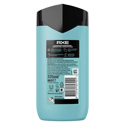 Axe Gel Douche Homme Aqua Bergamot Collection Ultime 225ml
