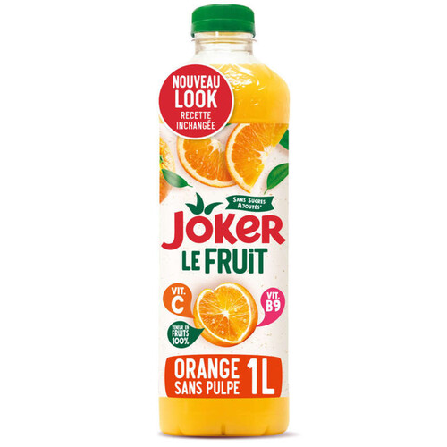 Joker jus d'orange sans pulpe la bouteille de 1L