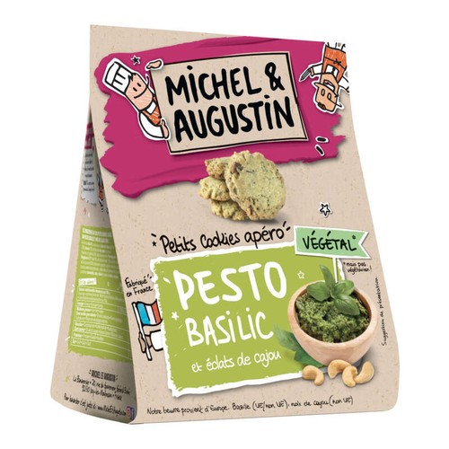 Michel & Augustin Crakers apéritifs  au pesto 90g