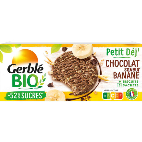 Gerblé Bio Biscuits Petit Déj’ Chocolat Banane Bio 132g