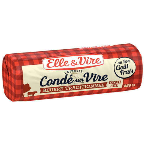 Elle & Vire Le beurre de la laiterie de Condé-sur-Vire, demi sel 250G